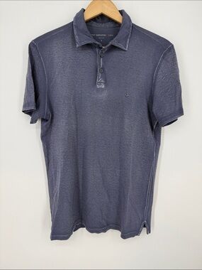 John Varvatos Blue Short-Sleeve Polo Size Small
